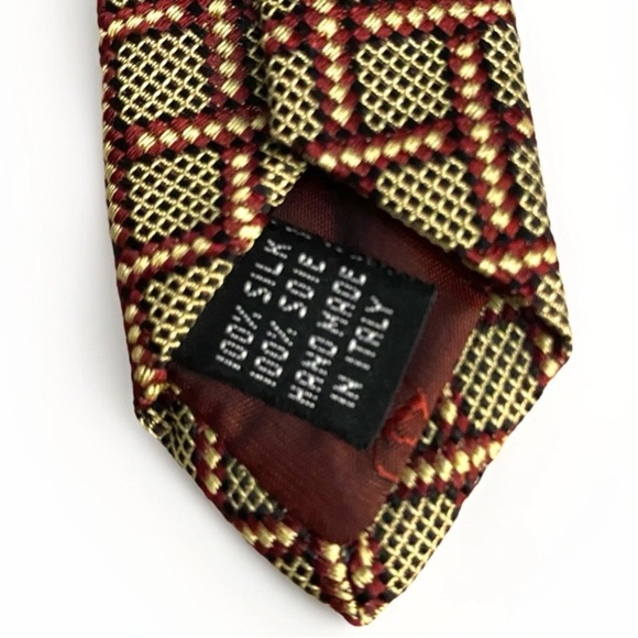 Valentino Neck Tie 100% Silk Geometric Hand Made Made In Italy. - Picture 3 of 5